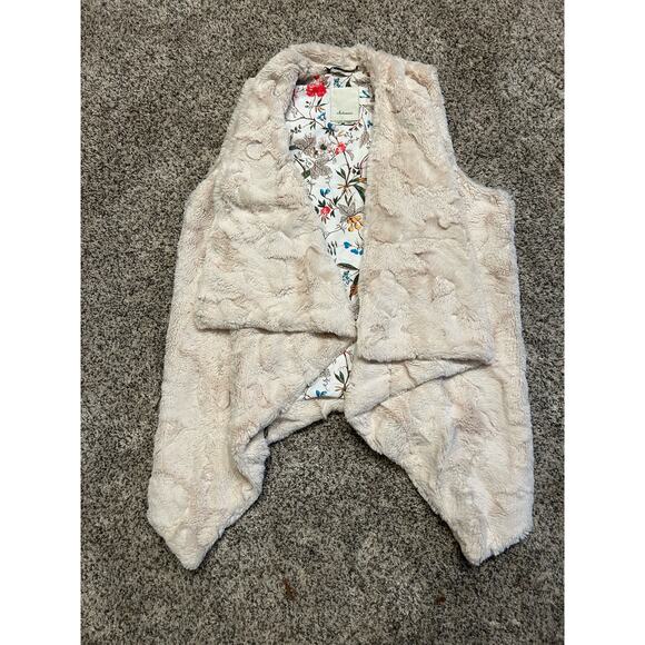Anthropologie Jackets & Blazers - Anthropologie Elevenses Boho Faux Fur Cream Vest Size M Cozy Wintercore Fall